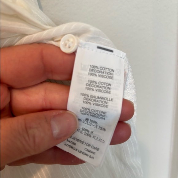 J. Crew White Pleated Bib Collar Long Sleeve Shirt - Picture 4 of 6